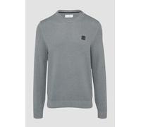 Strukturierter Strickpullover mit Logo-Patch M grau 2157045.9500.M