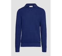 Strukturierter Strickpullover mit Polokragen L blau 2157046.5612.L