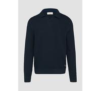Strukturierter Strickpullover mit Polokragen L blau 2157046.5978.L