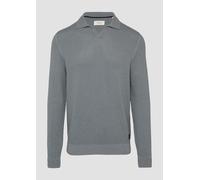 Strukturierter Strickpullover mit Polokragen S grau 2157046.9500.S