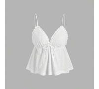 Strukturierter Volant-Saum Schleife verzierter Bustier-Camisole Top, Sommer