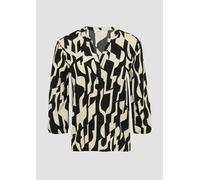 Strukturiertes Blusenshirt mit All-over-Print 38 beige|schwarz 2160878.99A0.38