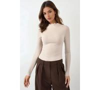 Strukturiertes Crew-Neck Langarmshirt XL