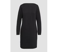 Strukturiertes Jacquard-Kleid mit U-Boot-Ausschnitt 42 schwarz