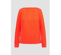 Strukturiertes Jacquard-Sweatshirt mit U-Boot-Ausschnitt 38 Orange 2163352.2586.38