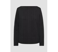 Strukturiertes Jacquard-Sweatshirt mit U-Boot-Ausschnitt 46 schwarz 2163352.9999.46