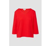 Strukturiertes Jersey-Sweatshirt mit V-Ausschnitt und 3/4-Ärmeln 46 rot 2161667.3090.46