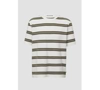 Strukturiertes Jersey-T-Shirt mit Streifen M olive|creme 2169912.79G0.M
