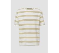 Strukturiertes Jersey-T-Shirt mit Streifen XS creme|braun 2169912.72G0.XS