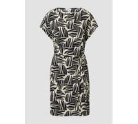 Strukturiertes Jerseykleid im Relaxed Fit mit Bindegürtel 34 schwarz|creme 2169137.99A0.34