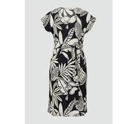 Strukturiertes Jerseykleid mit All-over-Print und Gürtel 40 schwarz 2166365.99A0.40