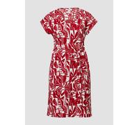 Strukturiertes Jerseykleid mit All-over-Print und Gürtel 46 rot 2166365.35A1.46