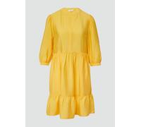 Strukturiertes Kleid aus Viskosemix mit Eingrifftaschen 36 gelb 2174157.1395.36