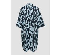 Strukturiertes Kleid aus Viskosemix mit Eingrifftaschen 38 blau 2166409.59A0.38