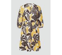 Strukturiertes Kleid aus Viskosemix mit Eingrifftaschen 38 creme|gelb|braun 2174157.02A0.38