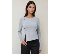 Strukturiertes Langarm-Button-Down Slim Fit Top XL