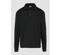 Strukturiertes Langarm-Poloshirt im Relaxed Fit XL schwarz 2156489.9999.XL