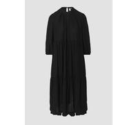 Strukturiertes Midikleid aus Viskosemix 36 schwarz 2165502.9999.36