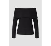 Strukturiertes Off-Shoulder-Shirt im Slim Fit 44 schwarz 2168295.9999.44