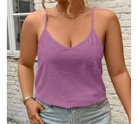 Strukturiertes Rücken-Schnürung Urlaubs-Tanktop für Damen in Große Größen