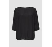 Strukturiertes T-Shirt im Fabricmix mit U-Boot-Ausschnitt 44 schwarz 2160986.9999.44