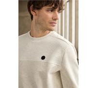 Sweatshirt STREET ONE MEN, Herren, Gr. L (42), granite beige, Sweatware, 50% Baumwolle, 50% Polyester, unifarben, normal, Rundhals, Rippbündchen, Sweatshirts Sweatshirt, mit Struktur-Optik (19531749-L