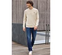Rundhalspullover STREET ONE MEN, Herren, Gr. L (42), frost beige, Web, 100% Baumwolle, unifarben, normal normal, Rundhals, Rippbündchen, Pullover Rundhalspullover, aus reiner Baumwolle (36931860-L) fr
