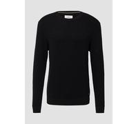 Strukturmix-Pullover aus reiner Baumwolle M schwarz 2170233.9999.M