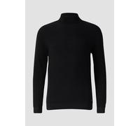 Strukturmix-Pullover aus reiner Baumwolle mit Rollkragen 3XL schwarz 2174194.9999.3XL