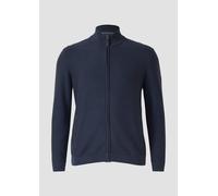 Strukturmix-Strickjacke aus Baumwolle mit Stehkragen 3XL blau 2172188.5826.3XL