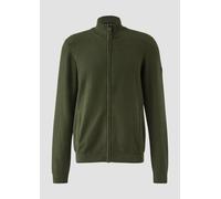 Strukturmix-Strickjacke aus Baumwolle mit Stehkragen 3XL Grün 2169513.7938.3XL