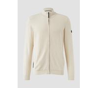 Strukturmix-Strickjacke aus Baumwolle mit Stehkragen M Beige 2169513.9000.M