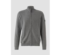 Strukturmix-Strickjacke aus Baumwolle mit Stehkragen M grau 2169513.9730.M