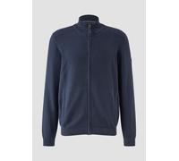 Strukturmix-Strickjacke aus Baumwolle mit Stehkragen S blau 2169513.5826.S