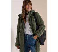 Fellimitatmantel CECIL, Damen, Gr. XS (36), grün (shadow khaki), Plüsch, Oberstoff: 100% Polyester. Kapuze: 100% Polyamid. Futter: 100% Polyester. Wattierung: 100% Polyester, unifarben, comfort fit no