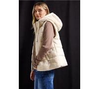 Fellweste STREET ONE, Damen, Gr. 46, beige (savannah sand), Stoff, Obermaterial: 100% Polyester; Softshell-Details: 100% Polyester; Futter: 100% Polyester; Füllung: 100% Polyester, unifarben, casual, 