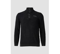 Strukturmix-Troyer aus Baumwolle mit Garment Dye XXL schwarz 2174192.9999.XXL