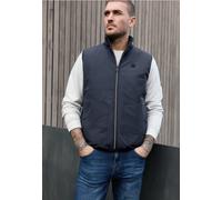 Kurzweste STREET ONE MEN, Herren, Gr. XL (44), summer night blau, Stoff, Obermaterial Vorderseite: 100% Polyester; Obermaterial: 57% Baumwolle, 43% Polyester; Futter: 100% Polyester, unifarben, normal