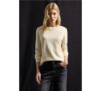 Street One Strukturpullover Damen U-Boot-Ausschnitt 52% Viskose Soft Beige Gr. 36