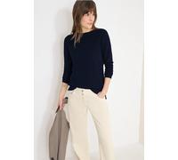 Cecil Strukturpullover Damen U-Boot-Ausschnitt 60%Baumw./40%Visk. XXL deep denim blau melange