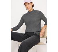 Cecil Damen Strukturpullover mit Zipper in Grau, Gr: XXL