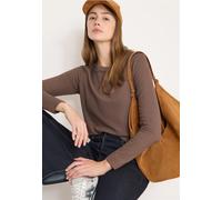 Cecil Langarmshirt Strukturshirt Damen Rundhals urban taupe Gr. XL (44) 59% Viskose, 38% Polyester