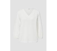 Shirt im Fabricmix mit V-Ausschnitt und 3/4-Arm 38 creme 2170094.0210.38