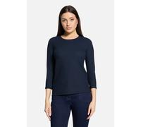 Strukturshirt mit Rundhalsausschnitt dunkelblau Damen