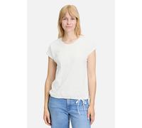 Kurzarmshirt BETTY BARCLAY "Betty Barclay Strukturshirt mit Tunnelzug", Damen, Gr. 38, weiß, Obermaterial: 100% Baumwolle., casual, figurumspielend normal, Rundhals, Kurzarm, Shirts, Material (2922470
