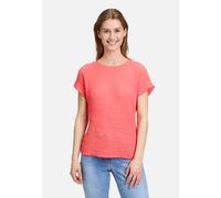 Strukturshirt mit U-Boot-Ausschnitt Hot Coral 44