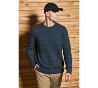 Rundhalspullover STREET ONE MEN, Herren, Gr. XL44, blau (dusk blau), Web, 100% Baumwolle, unifarben, normal normal, Rundhals, Rippbündchen, Pullover Rundhalspullover, aus reiner Baumwolle (22403861-XL