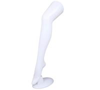 Strumpfbein für die Präsentation von Strümpfen und Socken, Dekobein - Weiblich, 74 cm Dekofuß mit Ständer, Schaufensterpuppe - Bein mit lebensechten Form, Sockenbein - Farbe Weiß