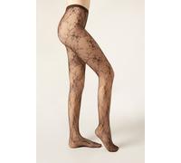 Strumpfhose Aus Blumenspitze Braun 1/2