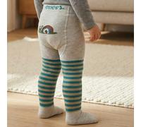 Strumpfhose beige blau geringelt Schnecke 92